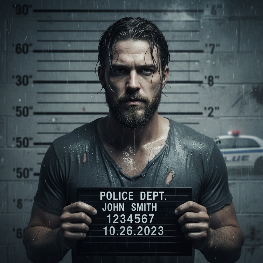 Night Precinct Rain Mugshot