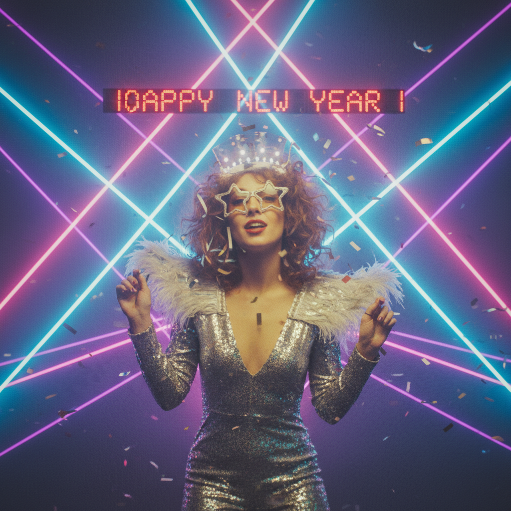 Retro laser background portrait generated example