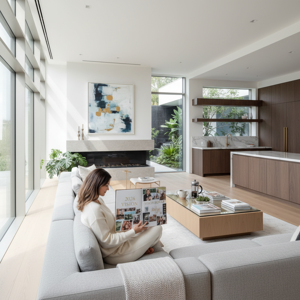 Visualize your dream home for 2026 - put yourself inside a bright, premium interior scene.
