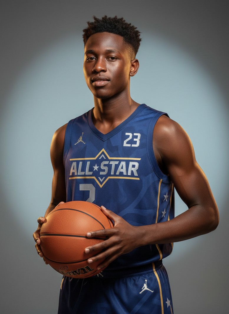 Professionelles All-Star-Basketball-Media-Day-Porträt