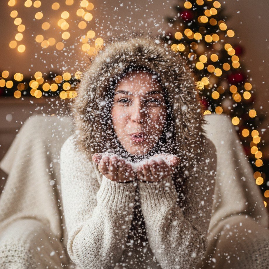 舞い上がる雪の粒子を捉えたスノー・ブローイングのアイデア