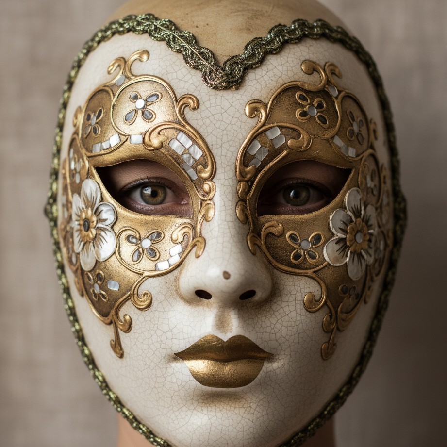Close natural de máscara de carnaval veneziana