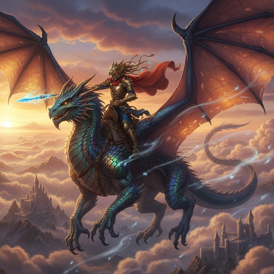 Fantasy Dragon Rider - SceneYou.art