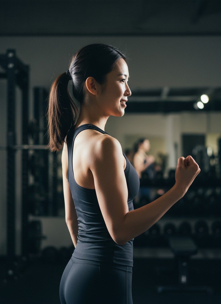Fitness progress transformation image generated by AI muscle generator