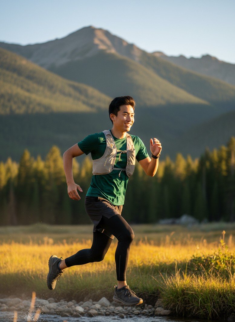 Outdoor fitness scenic photo generated by AI