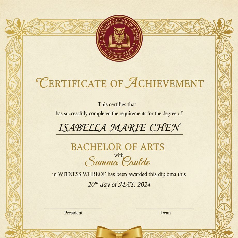 Graduation Certificate Design - SceneYou.art