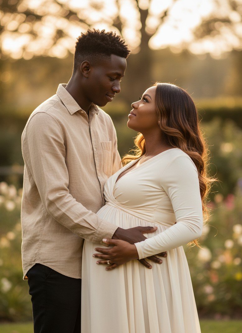 Couple pregnancy announcement reveal portrait idea