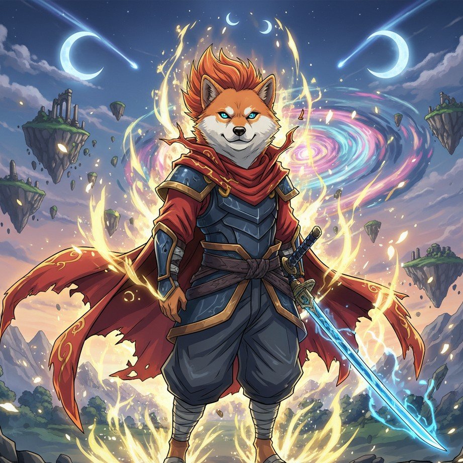 A high-detail anime portrait of your dog as the main character.