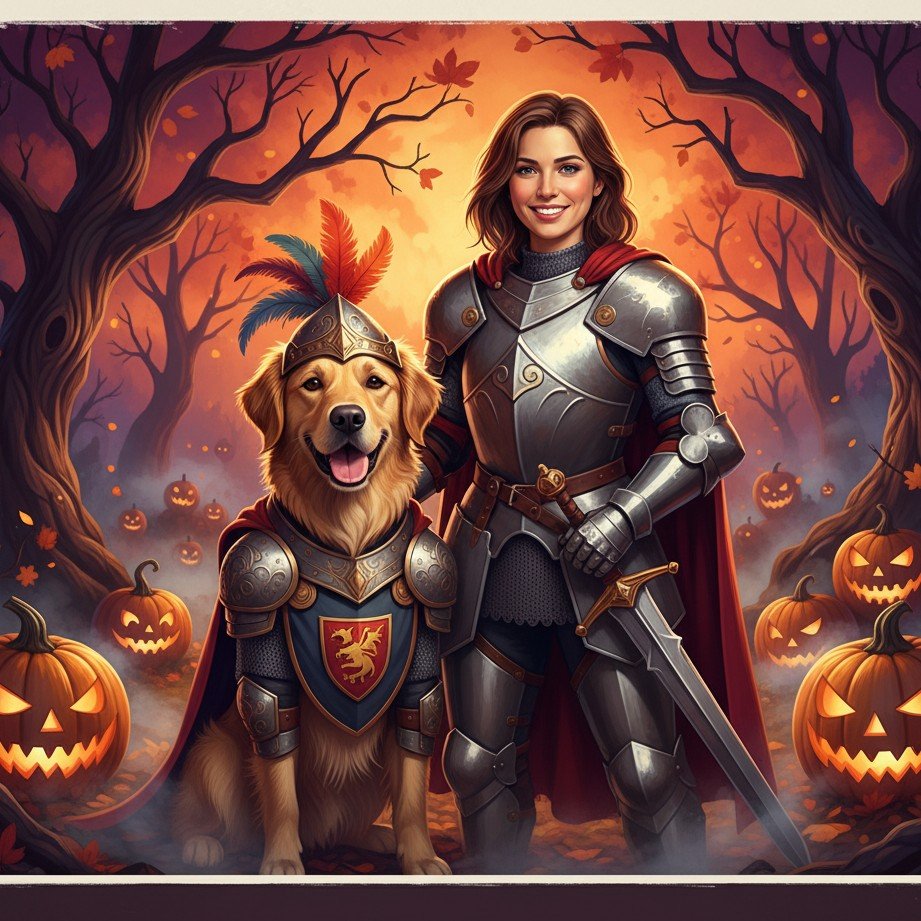 Share your favorite Halloween quotes with a stylized card featuring your matching duo looks.