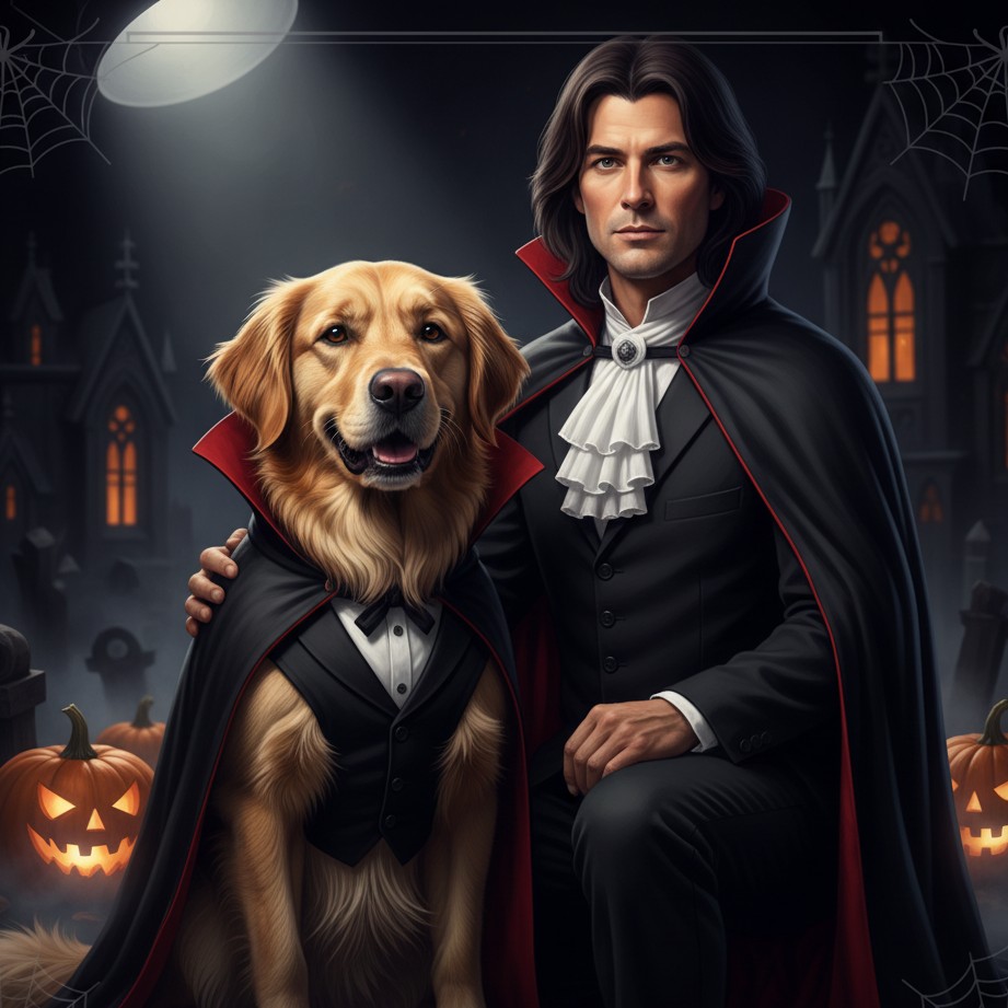 High-end posters of you and your dog for your recurring Halloween content series.