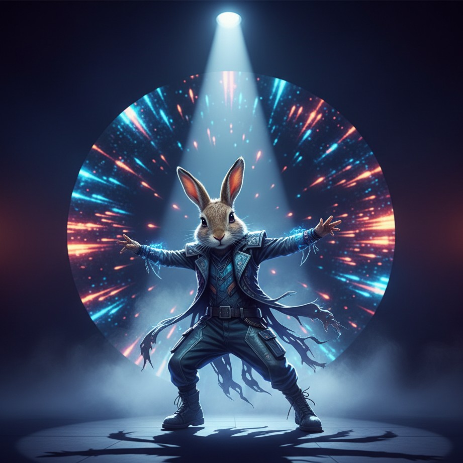 Design a concert-poster style rabbit visual for campaign covers and pinned announcement posts.