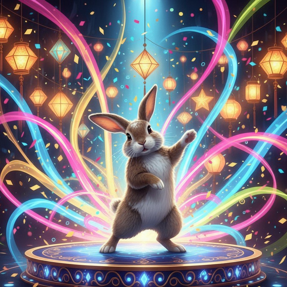 Create banner-ready rabbit dance artwork for profile headers, creator campaigns, and event promos.