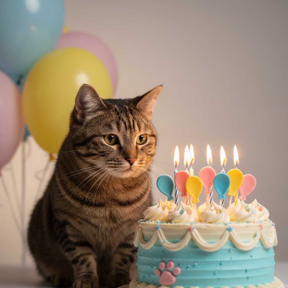 A birthday photo look centered on cake, decorations, and a scroll-stopping cover frame.