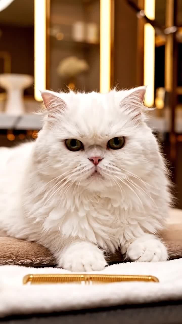 Create a clean price-card style visual for cat grooming packages and service tier promotion.