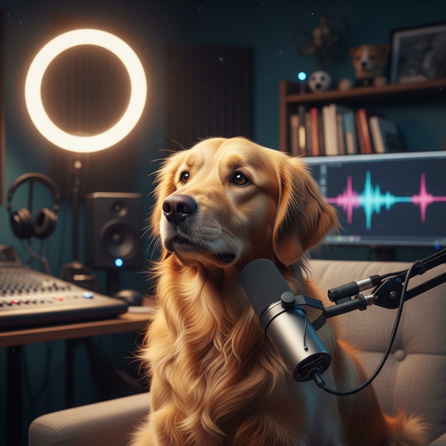 Generate square key art that becomes the signature cover for your dog podcast series.
