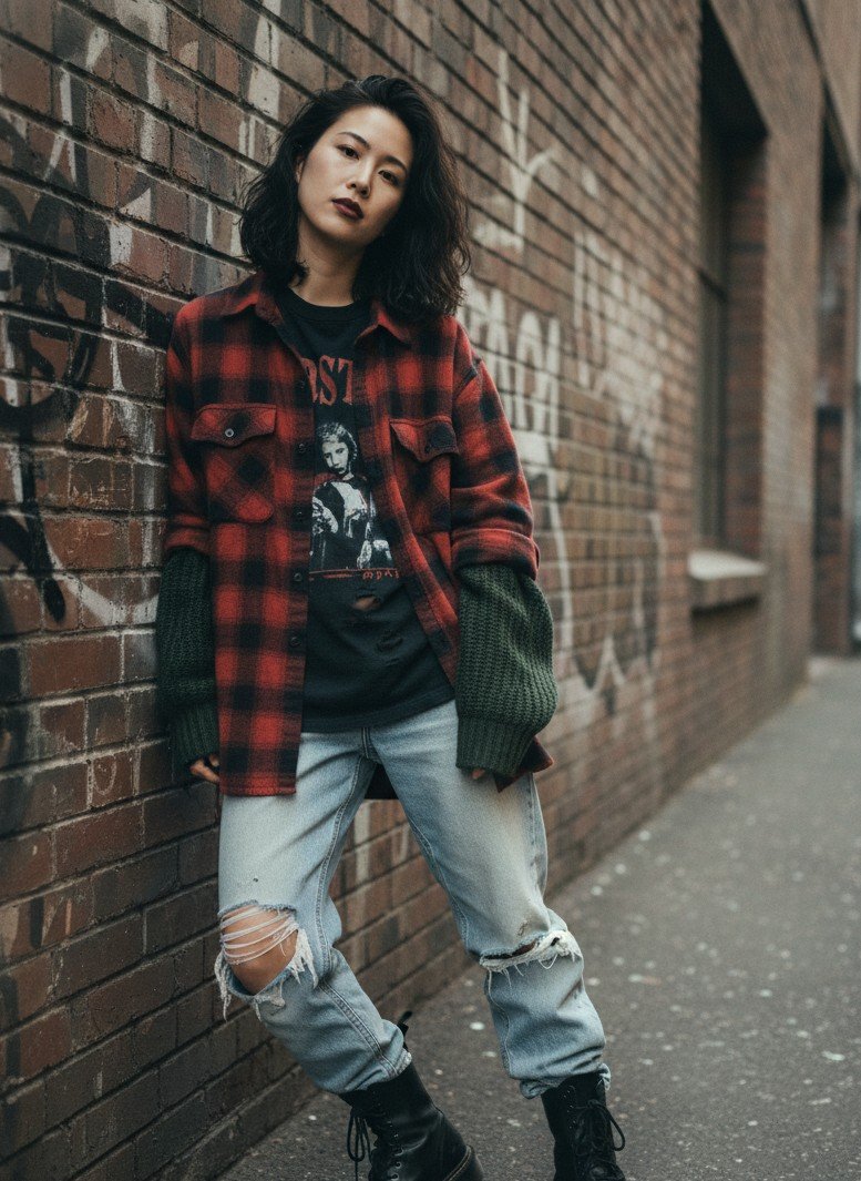 90s grunge portrait generated example