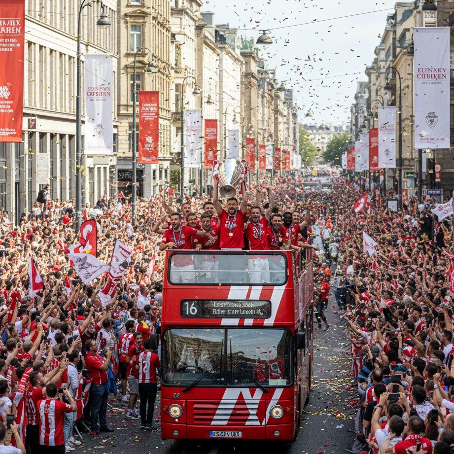 Imagem IA de desfile de campeões