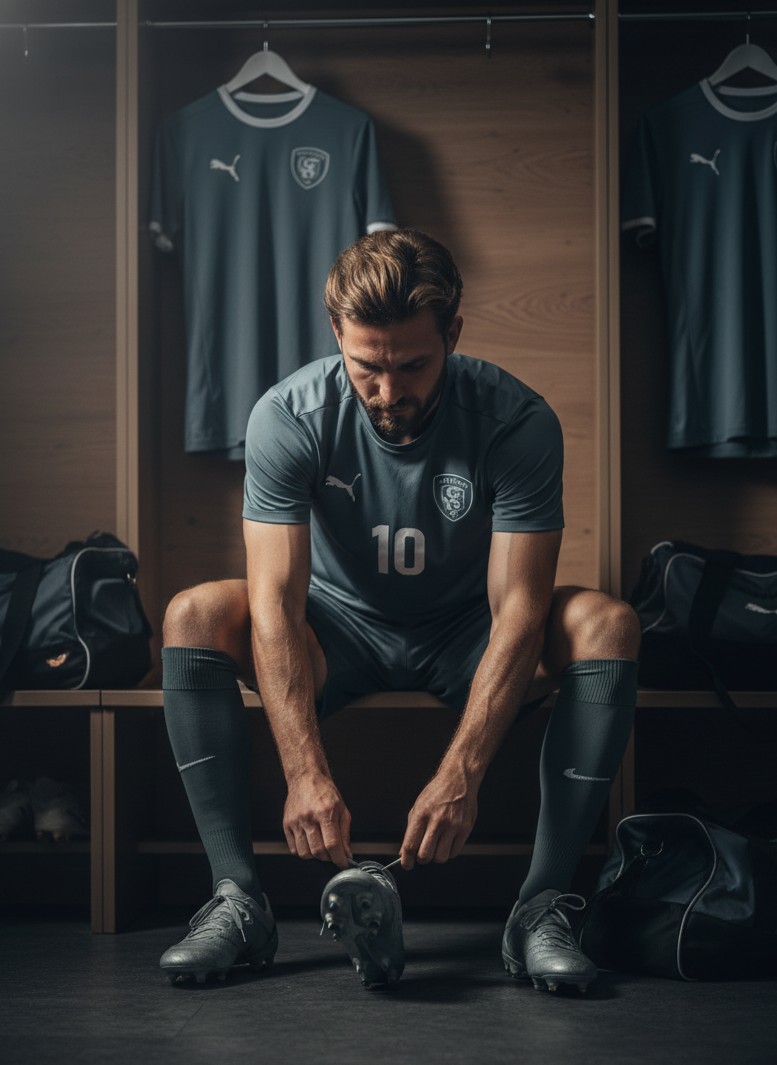 Imagem IA de vestiário de futebol