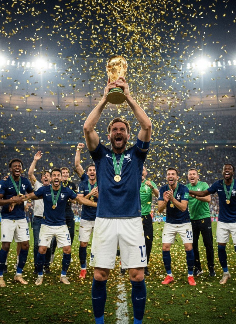 Football trophy lift celebration