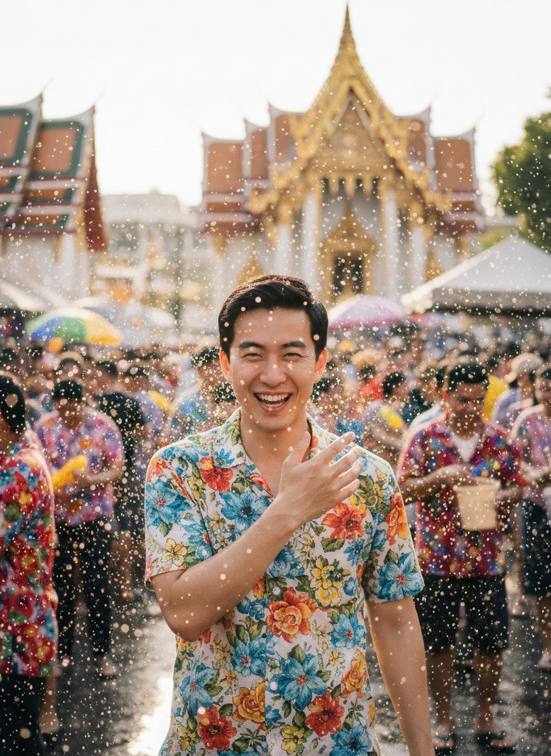 纯正的泰国新年氛围，定格在笑容与水花交织的最美时刻。