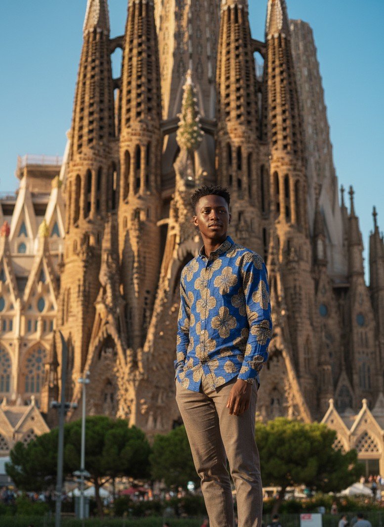 Barcelona Sagrada Familia travel portrait template image