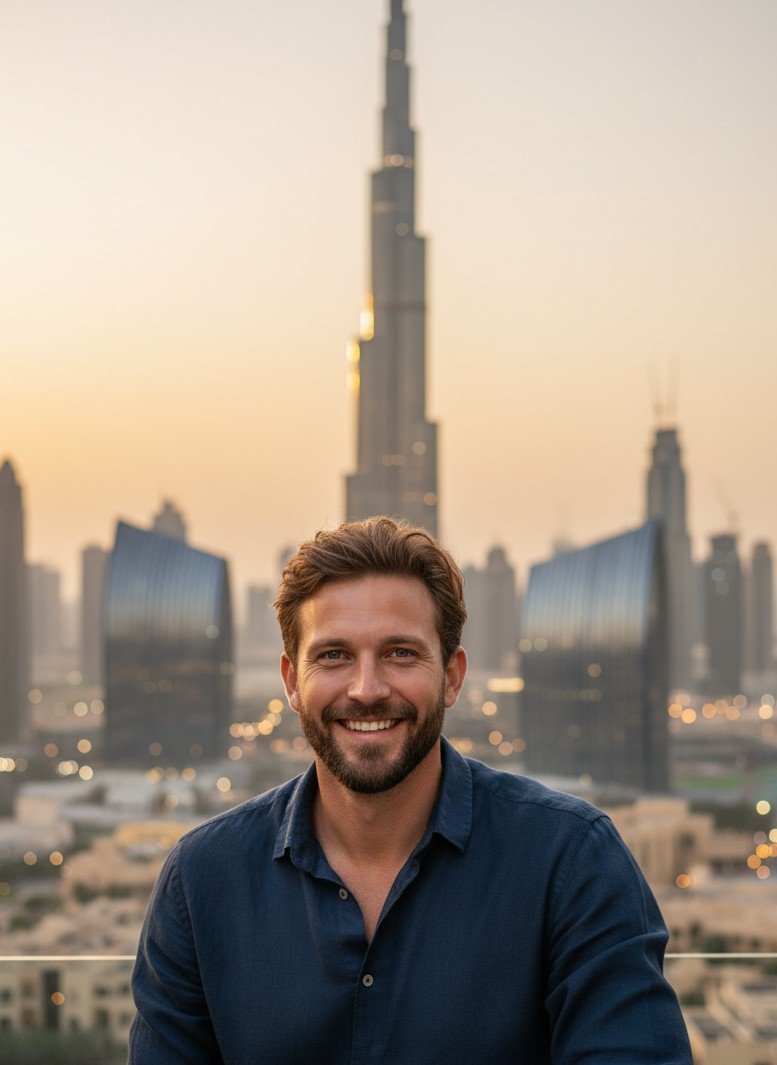 Dubai luxury skyline travel portrait template image