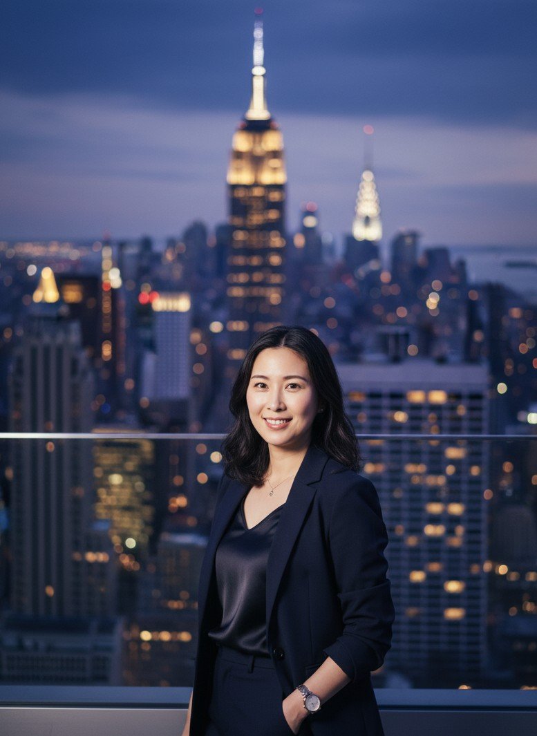 New York city skyline travel portrait template image