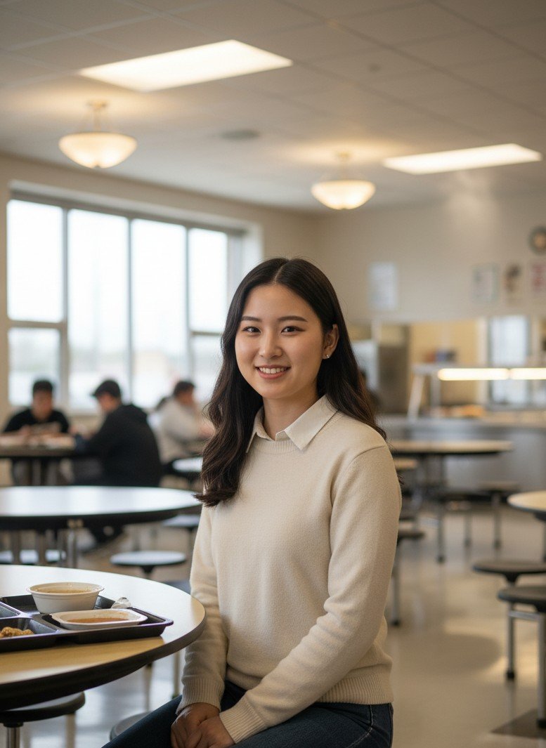 Cafeteria social butterfly portrait example