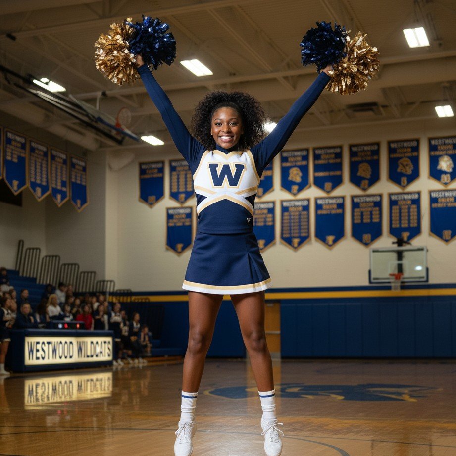 Cheerleader yearbook portrait generated example