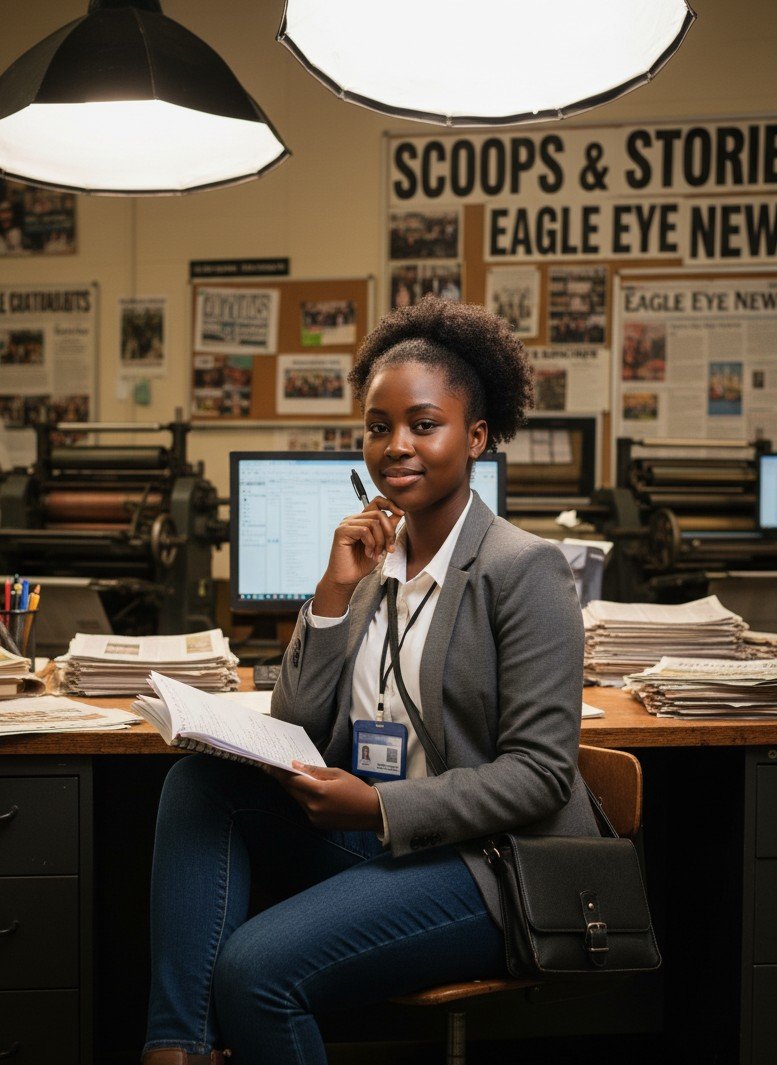 School newspaper editor portrait example